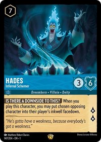 Disney Lorcana Single - First Chapter - Hades, Infernal Schemer - Legendary/147 Lightly Played