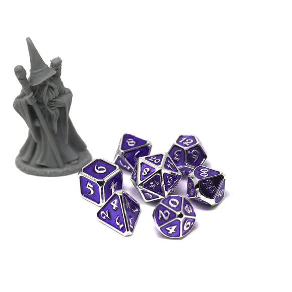 7pc Mini RPG Set: Critlings - Platinum Amethyst