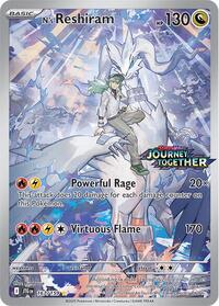 Pokemon Singles - SV09: Journey Together - N's Reshiram - 167/159 (Journey Together Stamped) - Illustration Rare/167 - Lightly Played