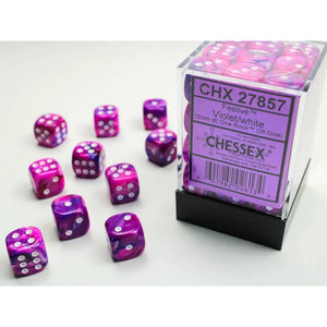 Chessex Dice - Festive 12mm D6 Violet/White (36)