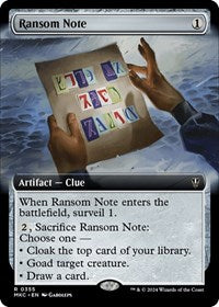 Magic: The Gathering Single - Commander: Murders at Karlov Manor - Ransom Note (0355) (Extended Art) - Rare/0355 Lightly Played