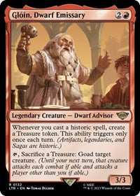 Magic: The Gathering Single - Universes Beyond: The Lord of the Rings: Tales of Middle-earth - Gloin, Dwarf Emissary (Foil) - Rare/0132 - Lightly Played