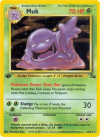 Pokemon Singles - Fossil Unlimited - Muk (13) - Holo Rare/013 - Lightly Played