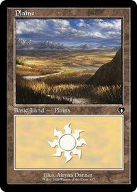 Magic: The Gathering Single - Commander Masters - Plains (437) (Retro Frame) - FOIL Land/0437 - Lightly Played