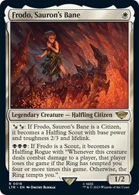 Magic: The Gathering Single - Universes Beyond: The Lord of the Rings: Tales of Middle-earth - Frodo, Sauron's Bane (Foil) - Rare/0018 - Lightly Played