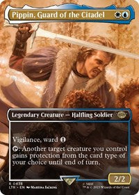 Magic: The Gathering Single - Universes Beyond: The Lord of the Rings: Tales of Middle-earth - Pippin, Guard of the Citadel (Borderless) (Foil) - Rare/0438 - Lightly Played