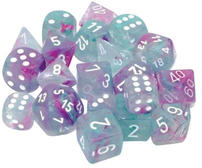 Chessex Dice - Nebula: 12mm d6 Wisteria/white Luminary Dice Block (36 dice) - 27945