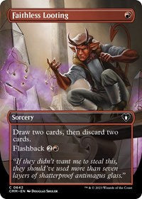 Magic: The Gathering Single - Commander Masters - Faithless Looting (Borderless) - FOIL Common/0642 - Lightly Played