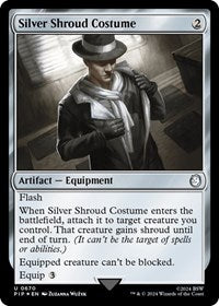 Magic: The Gathering Single - Universes Beyond: Fallout - Silver Shroud Costume (Surge Foil) - FOIL Uncommon/0670 Lightly Played
