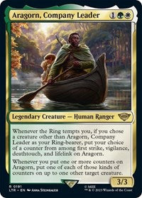 Magic: The Gathering Single - Universes Beyond: The Lord of the Rings: Tales of Middle-earth - Aragorn, Company Leader (Foil) - Rare/0191 - Lightly Played
