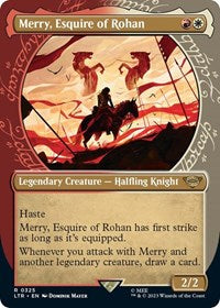 Magic: The Gathering Single - Universes Beyond: The Lord of the Rings: Tales of Middle-earth - Merry, Esquire of Rohan (Showcase) (Foil) - Rare/0325 - Lightly Played