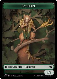 Magic: The Gathering Single - Bloomburrow - Squirrel // Darkstar Augur Double-Sided Token - FOIL Token/0023/0011 - Lightly Played