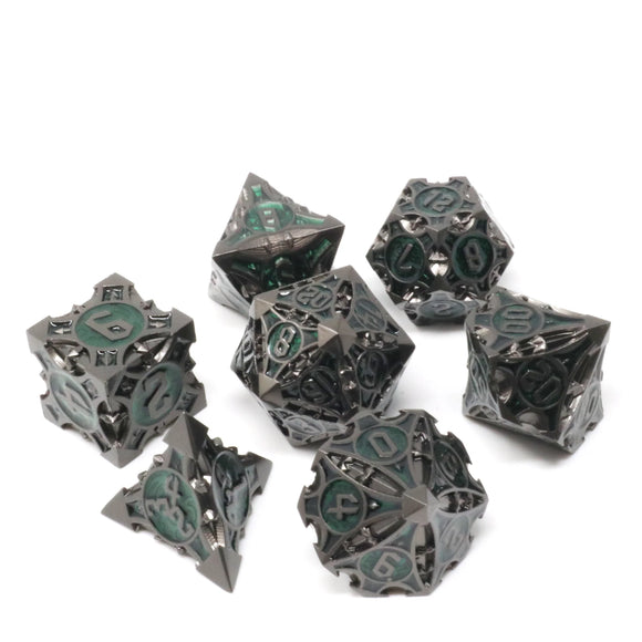 7pc RPG Set - Vaultrunner Blacksteel w Green