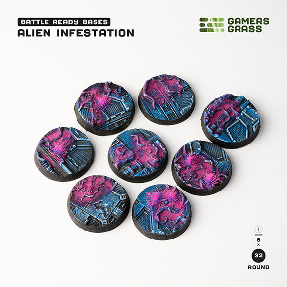 Battle Ready Bases: Alien Infestation- Round 32mm (x8)- Round 32mm (x8)