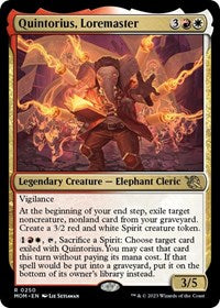 Magic: The Gathering Single - March of the Machine - Quintorius, Loremaster - Rare/0250 - Lightly Played