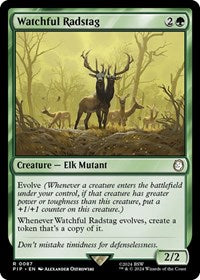Magic: The Gathering Single - Universes Beyond: Fallout - Watchful Radstag - FOIL Rare/0087 Lightly Played