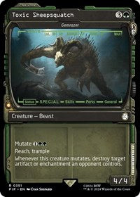 Magic: The Gathering Single - Universes Beyond: Fallout - Toxic Sheepsquatch - Gemrazer (Showcase) - Rare/0351 - Lightly Played