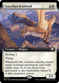 Magic: The Gathering Single - Commander: March of the Machine - Guardian Scalelord (Extended Art) - Rare/0103 - Lightly Played