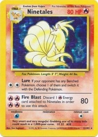 Pokemon Singles - Base Set - Ninetales (12) - Holo Rare/012 - Lightly Played