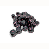 12MM 36CT D6 BLOCK: OPAQUE BLACK WITH PINK 25848