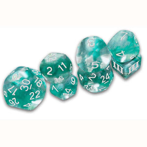 THRACIAN AZURE SWIRL DICE SET (DCC FUNKY 7CT)