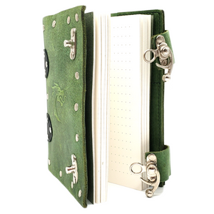 Old School Dice: Adventure Journal 7x5 - Light Green Leather