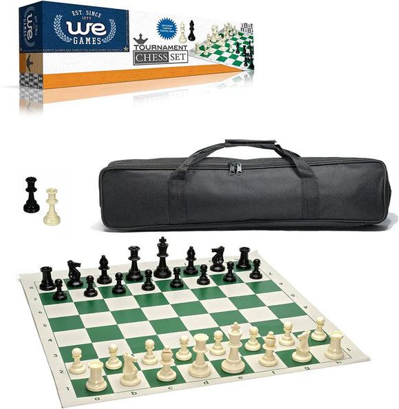 WE Games Quality Tournament Chess Set with Black Canvas Bag - 3.75 Inch King