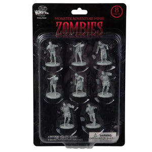MONSTER ADVENTURE MINIS: UNPAINTED FIGURES: ZOMBIES (8 PACK)