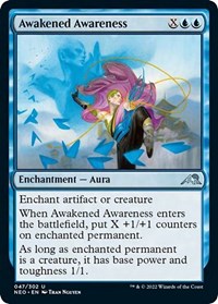 Magic: The Gathering Single - Kamigawa: Neon Dynasty - Awakened Awareness FOIL Uncommon/047 Lightly Played