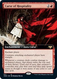 Magic: The Gathering Single - Innistrad: Crimson Vow - Curse of Hospitality (Extended Art) (Foil) - Rare/377 Lightly Played