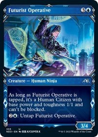 Magic: The Gathering Single - Kamigawa: Neon Dynasty - Futurist Operative (Showcase) Uncommon/333 Lightly Played