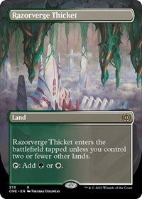 Magic: The Gathering Single - Phyrexia: All Will Be One - Razorverge Thicket (Borderless) - Rare/373 Lightly Played