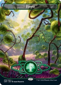 Magic: The Gathering - Unfinity - Forest (490) (Borderless) (Galaxy Foil) - Land/490 Lightly Played