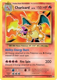 Pokemon Singles - XY - Evolutions - Charizard Holo Rare/11 Damaged