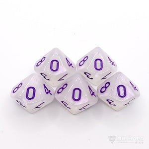 5 Piece d10 Set - Purple Moonstone