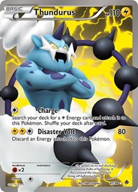 Pokemon Singles - Emerging Powers - Thundurus (97 Full Art) FOIL Ultra Rare/97 Lightly Played