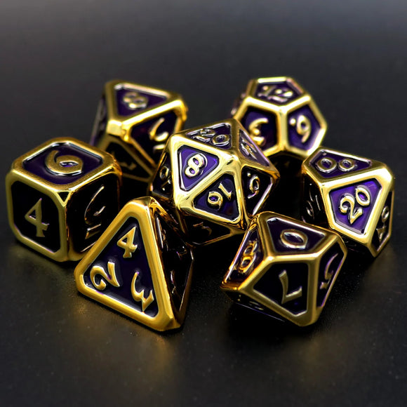 7 Piece RPG Set - Polychrome Diaglyph Auric Amethyst