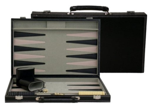 Black Leatherette Backgammon – 18 Inch
