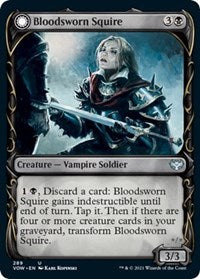 Magic: The Gathering Single - Innistrad: Crimson Vow - Bloodsworn Squire (Showcase) (Foil) Uncommon/289 Lightly Played