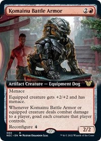 Magic: The Gathering Single - Commander: Kamigawa: Neon Dynasty - Komainu Battle Armor (Extended Art) Rare/060 Lightly Played