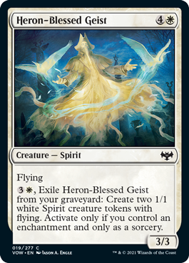 Magic: The Gathering - Innistrad: Crimson Vow - Heron-Blessed Geist Common/019 Lightly Played