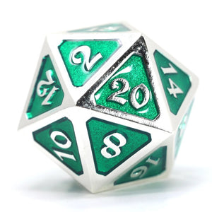 Dire d20 - Mythica Platinum Emerald