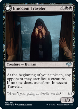 Magic: The Gathering - Innistrad: Crimson Vow - Innocent Traveler FOIL Uncommon/121 Lightly Played