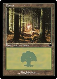 Magic: The Gathering Single - Dominaria Remastered - Forest (410) (Retro Frame) (Foil) - Land/410 Lightly Played