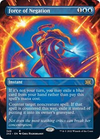 Magic: The Gathering Single - Double Masters 2022 - Force of Negation (Borderless) - FOIL Common/346 Lightly Played