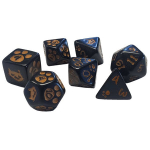 Polyhedral Dice Set (7): Kitten - Black