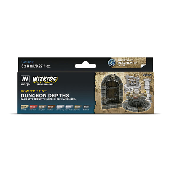 Wizkids Paints Set: Dungeon Depths (8 colors), 8ml.