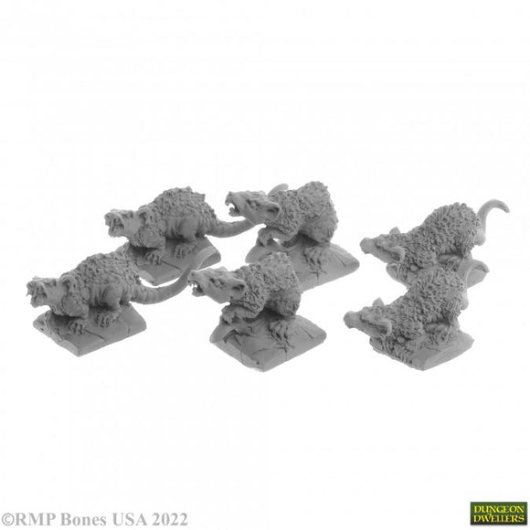 Bones USA Dungeon Dwellers - GIANT TOMB RATS (6) 07031