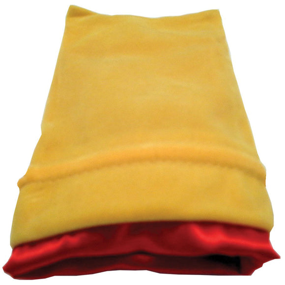 4in x 6in Gold Velvet Dice Bag with Red Satin Lining