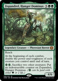 Magic: The Gathering Single - Phyrexia: All Will Be One - Zopandrel, Hunger Dominus - FOIL Rare/195 Lightly Played